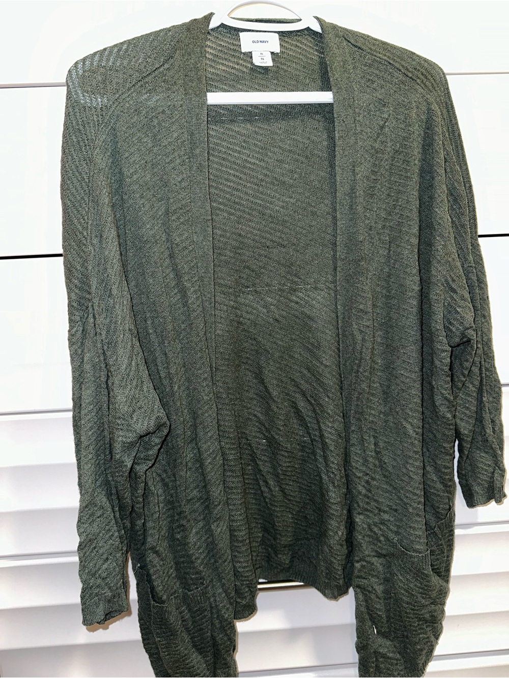 Green thin light weight open cardigan old navy